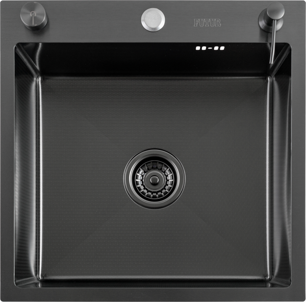 Изображение товара Мойка кухонная Futur FK 5050 Eco Embossing Pop-up Board plus (черный нано)