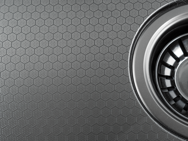 Изображение товара Мойка кухонная Futur FK 5550 Eco Embossing Pop-up Rinzer plus (черный нано)