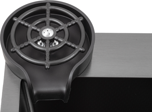 Изображение товара Мойка кухонная Futur FK 5550 Eco Embossing Pop-up Rinzer plus (черный нано)