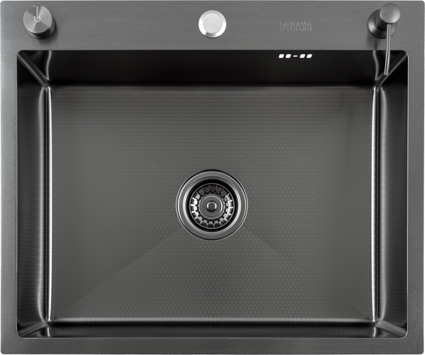 Изображение товара Мойка кухонная Futur FK 5550 Eco Embossing Pop-up Board plus (черный нано)
