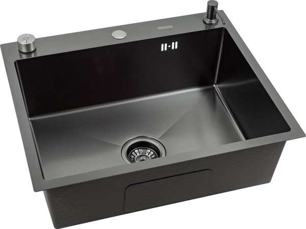 Изображение товара Мойка кухонная Futur FK 5550 Eco Embossing Pop-up Board plus (черный нано)