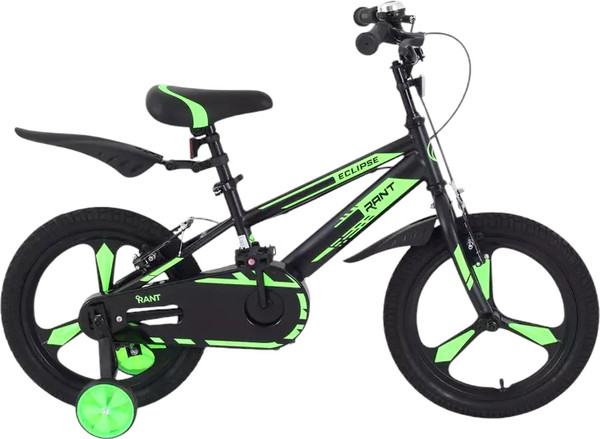 Изображение товара Детский велосипед Rant Eclipse 16 (черный/зеленый, разобранный, в коробке)