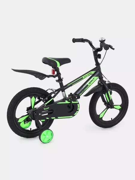 Изображение товара Детский велосипед Rant Eclipse 16 (черный/зеленый, разобранный, в коробке)