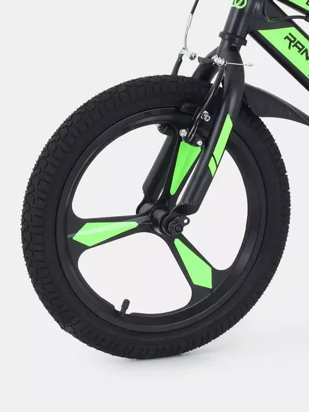 Изображение товара Детский велосипед Rant Eclipse 16 (черный/зеленый, разобранный, в коробке)