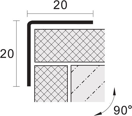 Изображение товара Уголок отделочный Profiling 20x20 (3м, полированный)