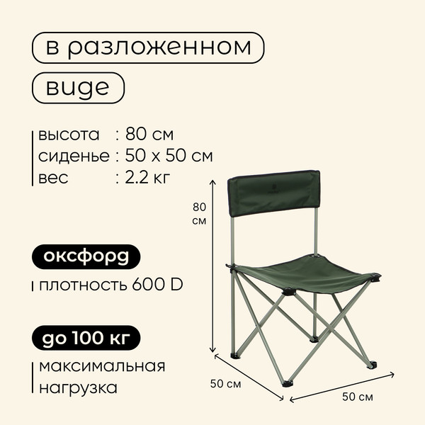 Изображение товара Стул складной Maclay 10218757 (зеленый)