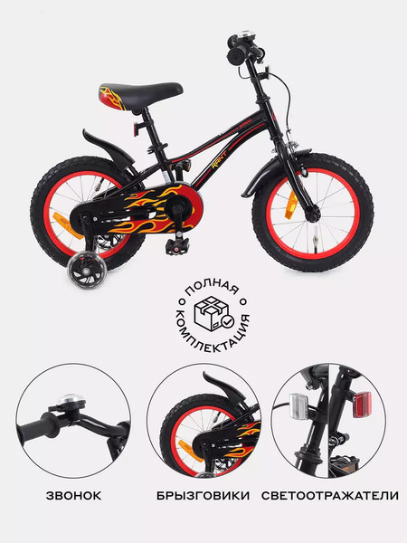 Изображение товара Детский велосипед Rant Sonic 14 (красный/черный, разобранный, в коробке)
