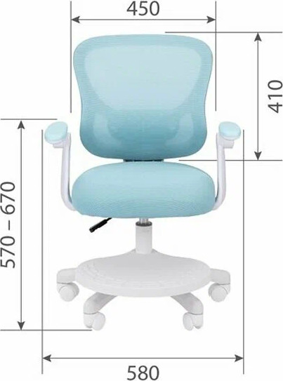 Изображение товара Кресло детское Chairman CH106 (голубой, с подножкой)