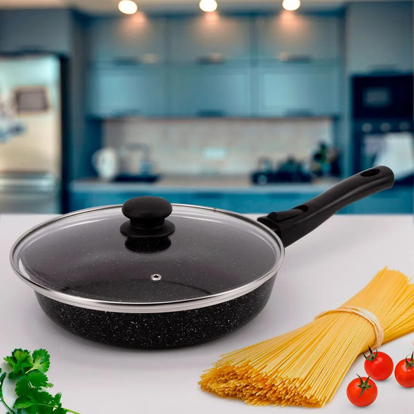 Изображение товара Сковорода Нева Металл Посуда Мраморная MR77026 (с крышкой)