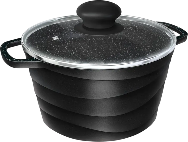 Изображение товара Кастрюля Нева Металл Посуда Каменная Черный гранит 186615 (с крышкой)