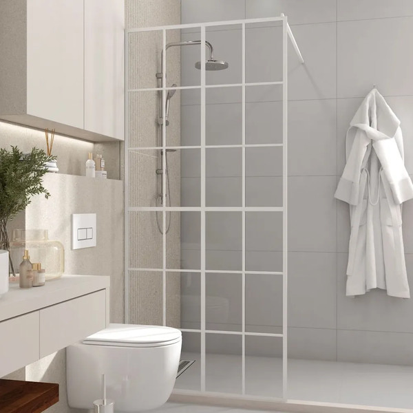 Изображение товара Душевая стенка Teymi Helmi 90x200 / T00302 (прозрачное стекло/белый матовый)