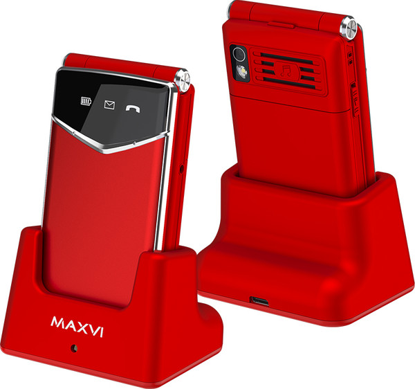 Изображение товара Мобильный телефон Maxvi E 11ds (красный/серебристый)