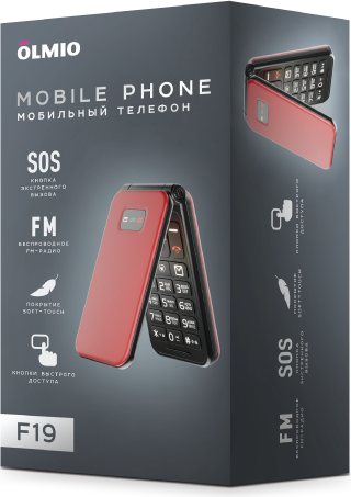 Изображение товара Мобильный телефон Olmio F19 (красный)