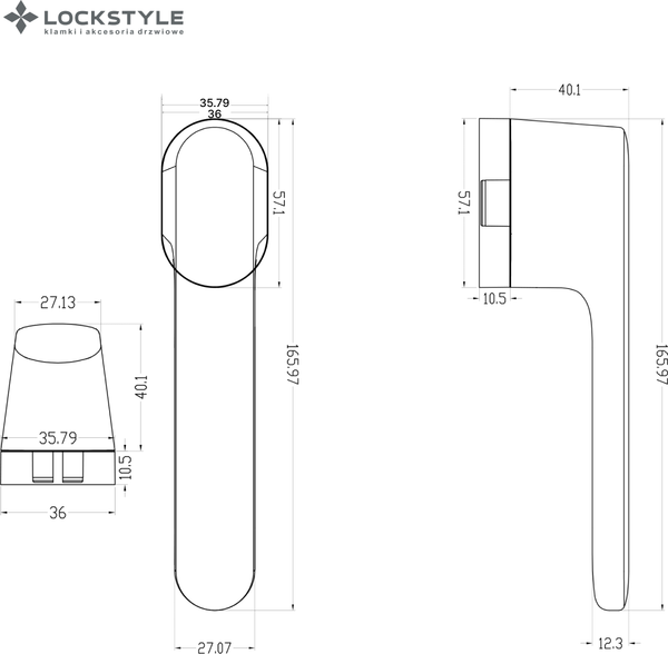 Изображение товара Ручка дверная Lockstyle AKIK MOV CBM (матовый хром)