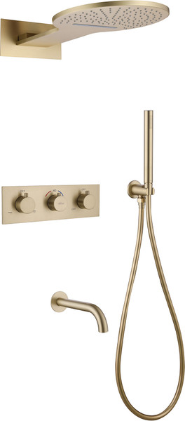 Изображение товара Душевая система со смесителем Abber Wasser Kreis AF8150G (золото матовое)