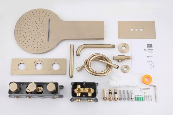 Изображение товара Душевая система со смесителем Abber Wasser Kreis AF8150G (золото матовое)