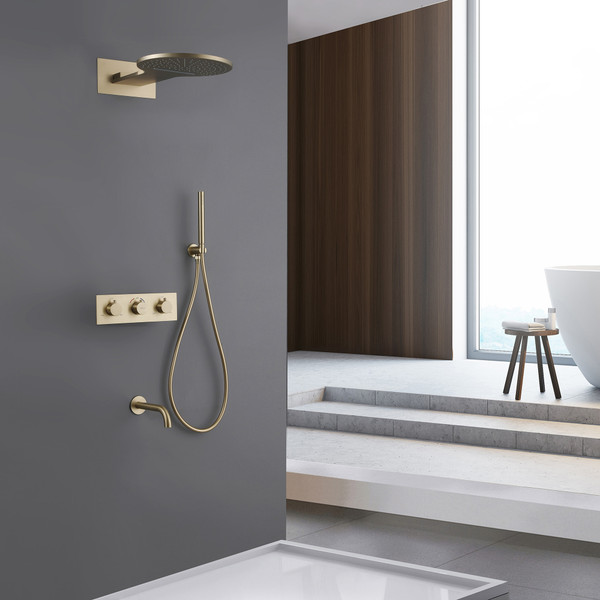 Изображение товара Душевая система со смесителем Abber Wasser Kreis AF8150G (золото матовое)