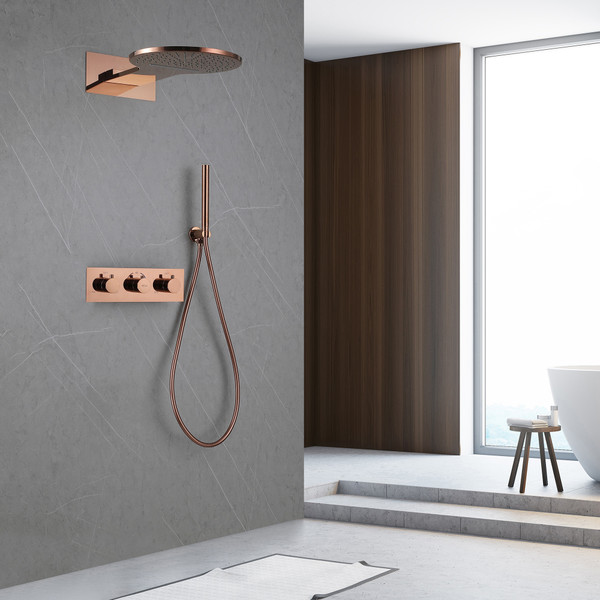 Изображение товара Душевая система со смесителем Abber Wasser Kreis AF8151RG (розовое золото)