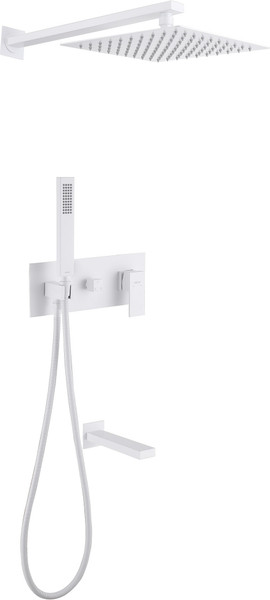 Изображение товара Душевая система со смесителем Abber Daheim AF8217W (белый матовый)