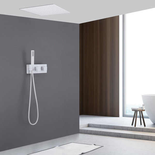 Изображение товара Душевая система со смесителем Abber Daheim AF8255W (белый матовый)