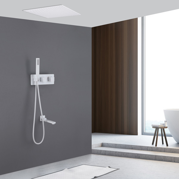 Изображение товара Душевая система со смесителем Abber Daheim AF8254W (белый матовый)