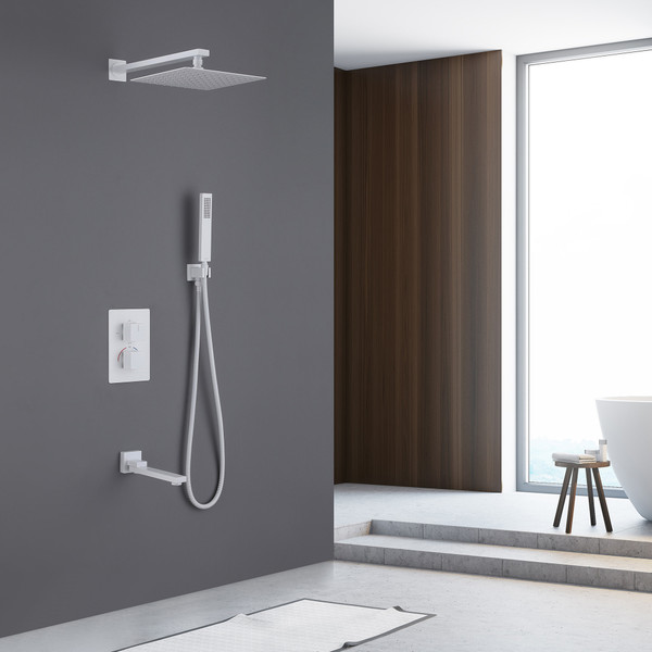 Изображение товара Душевая система со смесителем Abber Daheim AF8250W (белый матовый)