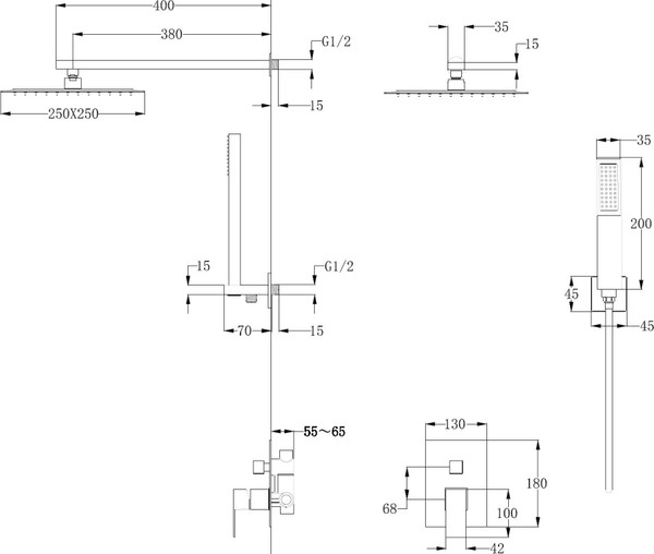 Изображение товара Душевая система со смесителем Abber Daheim AF8219SP (сатин)