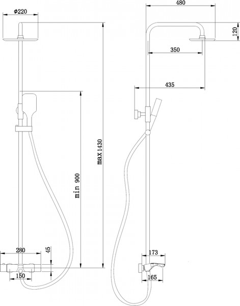 Изображение товара Душевая система со смесителем Abber Thermostat AF8516NGL (никель)