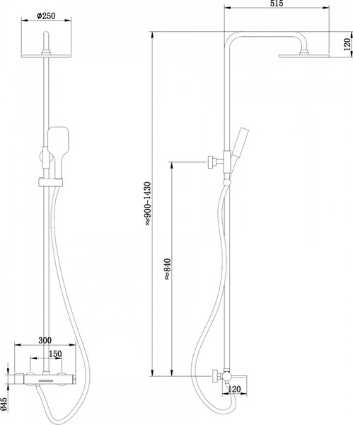 Изображение товара Душевая система со смесителем Abber Emotion AF8816NGL (никель)