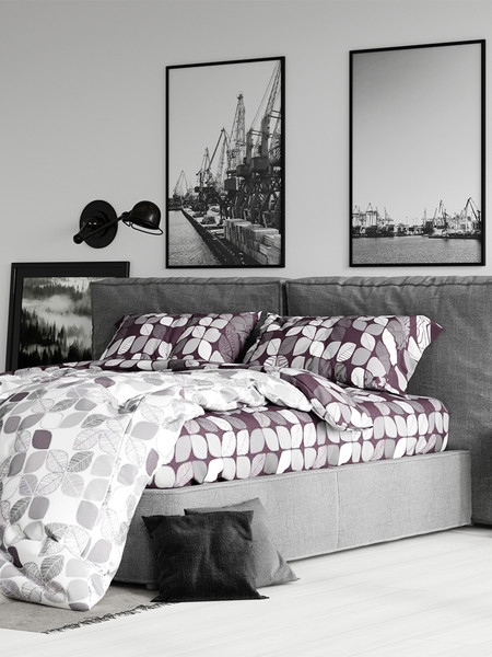 Изображение товара Комплект постельного белья Реноме Евро Жемчужная коллекция Игра цвета 70040-1 (бязь)