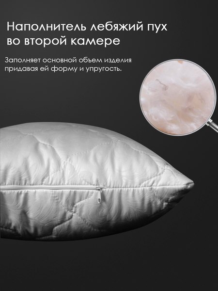 Изображение товара Подушка для сна Реноме 50x70 42/025н (бамбук, заменитель лебяжьего пуха, микрофибра)