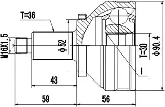 Изображение товара ШРУС Dynamatrix DCV803024