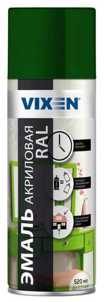 Изображение товара Эмаль Vixen Акриловая VX36005 (520мл, зеленый мох RAL 6005)