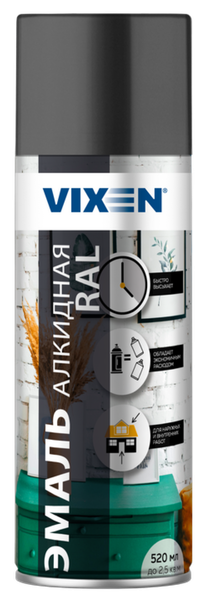 Изображение товара Эмаль Vixen Алкидная VX17024 (520мл, графитовый серый RAL 7024)