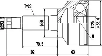 Изображение товара ШРУС Dynamatrix DCV827014