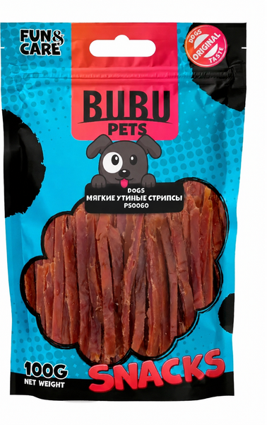 Лакомство для животных Bubu Pets Мини полоски из утки / PS0060 (100г) — фото 3