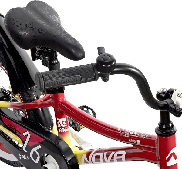 Изображение товара Детский велосипед Novatrack Katrina 16 / 167AKATRINA1V.YRD5 (красный/желтый, разобранный, в коробке)