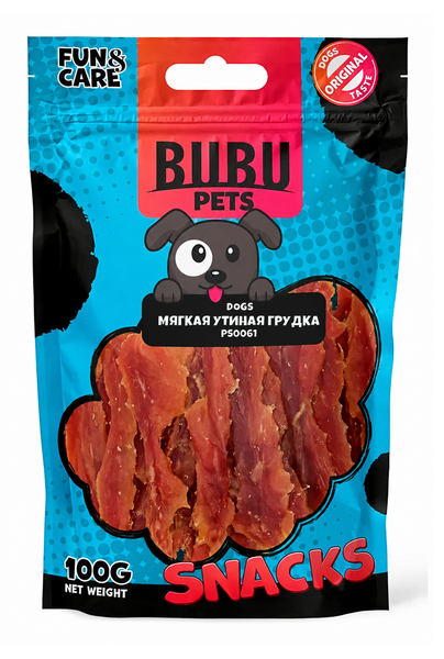 Лакомство для животных Bubu Pets Вяленая утиная грудка / PS0061 (100г) — фото 3