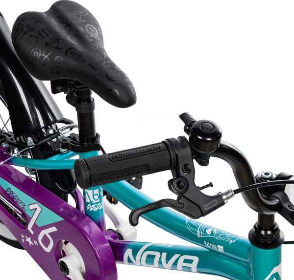 Изображение товара Детский велосипед Novatrack Katrina 16 / 167AKATRINAV.VGN5 (зеленый/фиолетовый, разобранный, в коробке)