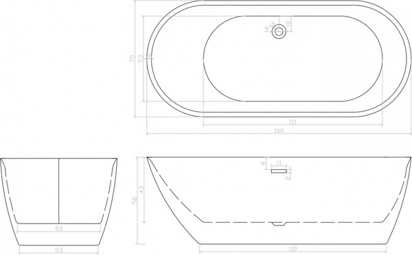 Изображение товара Ванна акриловая Cerutti Spa Como 160x75 / 9901