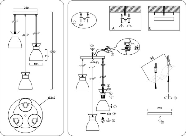 Изображение товара Люстра Ambrella TR8467/3 WH/FGD (белый/золото)