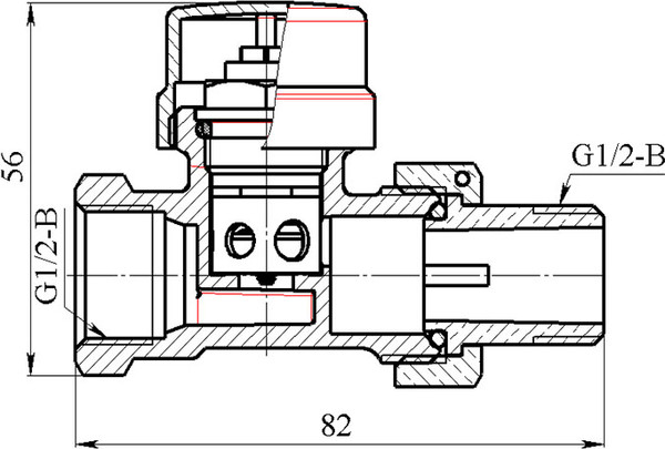 Изображение товара Клапан термостатический Цветлит Проходной 15 ПН Нб.9 / ZW20068