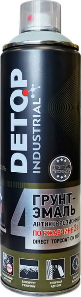 Изображение товара Грунт-эмаль Detop №4 по ржавчине 3в1 DTI-A07718 (650мл, 7005 серый)