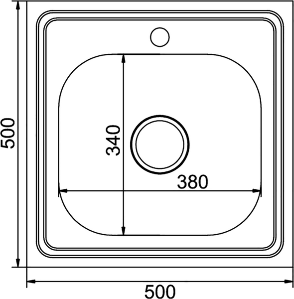 Изображение товара Мойка кухонная Mixline 555228 (с сифоном)