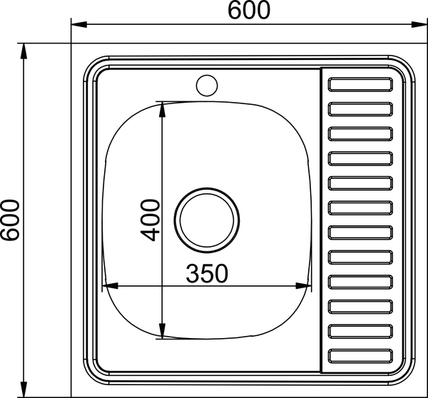 Изображение товара Мойка кухонная Mixline R 555231 (с сифоном)