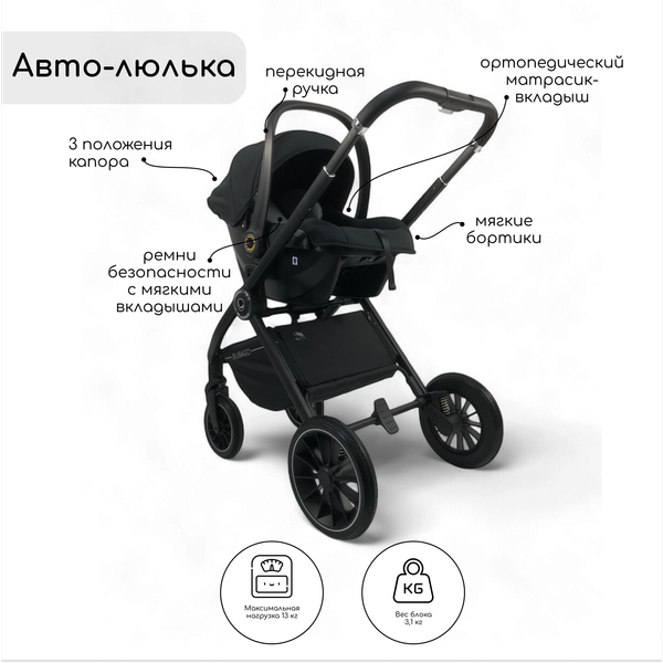 Изображение товара Детская универсальная коляска Bubago Bloom 3 в 1 / BG 152-4 (зеленый)