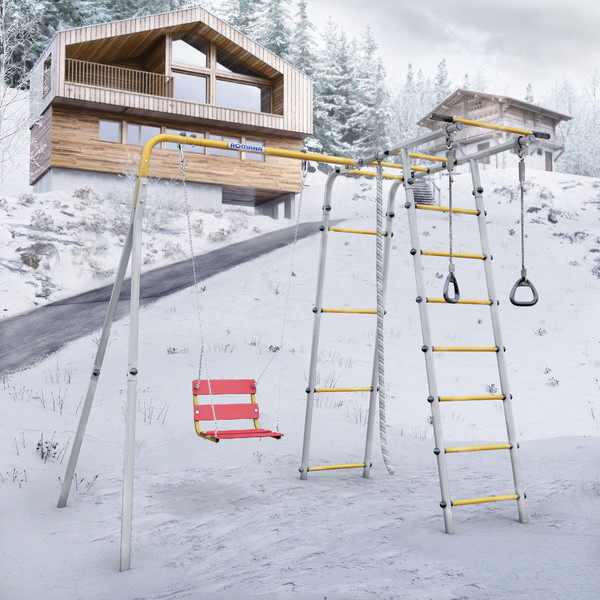 Изображение товара Игровой комплекс Romana Лесная поляна - 3 / 103.26.05+1.Д-26.02 Т.21.01  (серый/желтый, цепные)