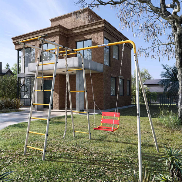 Изображение товара Игровой комплекс Romana Лесная поляна - 3 / 103.26.05+1.Д-26.02 Т.21.01  (серый/желтый, цепные)