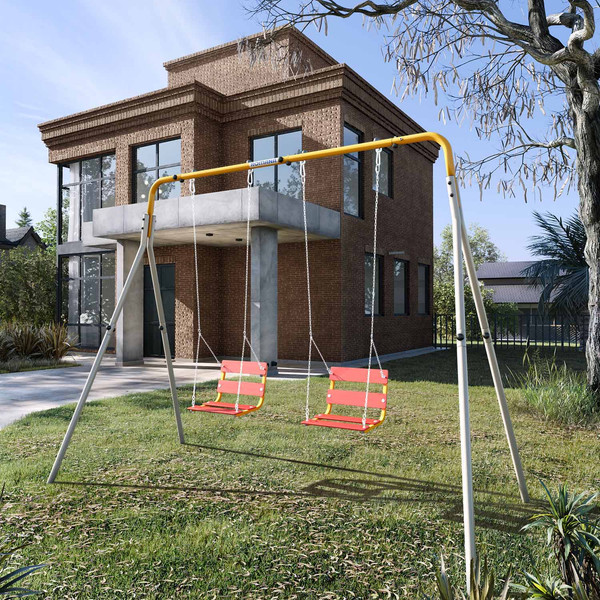 Изображение товара Качели Romana R.103.28.04 +1.Д-26.02 +1.Д-26.02 / Т.22.01 (серый/желтый)