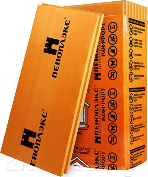 Экструдированный пенополистирол Пеноплэкс Комфорт 50x585x1185 (упаковка)